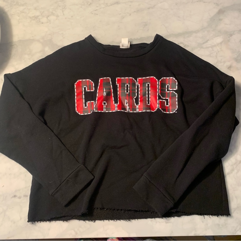 Victorias Secret Pink Cropped Sweatshirt Colligate Series Cards Medium